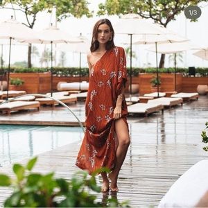 Fighting Eel/Ava Sky ginger one shoulder dress w/ pockets!